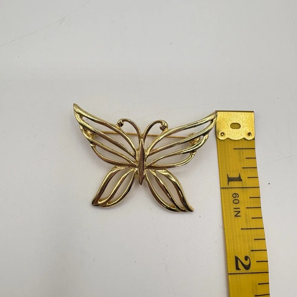Vintage Gold Tone Butterfly Pin Brooch